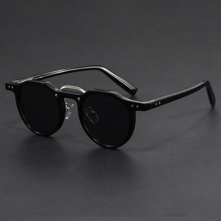 Lunettes de Soleil Rondes Minimalistes pour Homme – Monture Compacte Verres Teintés