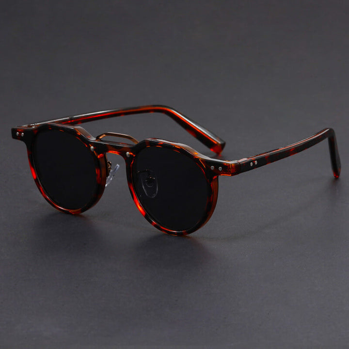 Lunettes de Soleil Rondes Minimalistes pour Homme – Monture Compacte Verres Teintés