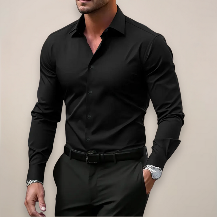 Chemise Boutonnée Stretch pour Homme – Coupe Ajustée Manches Longues