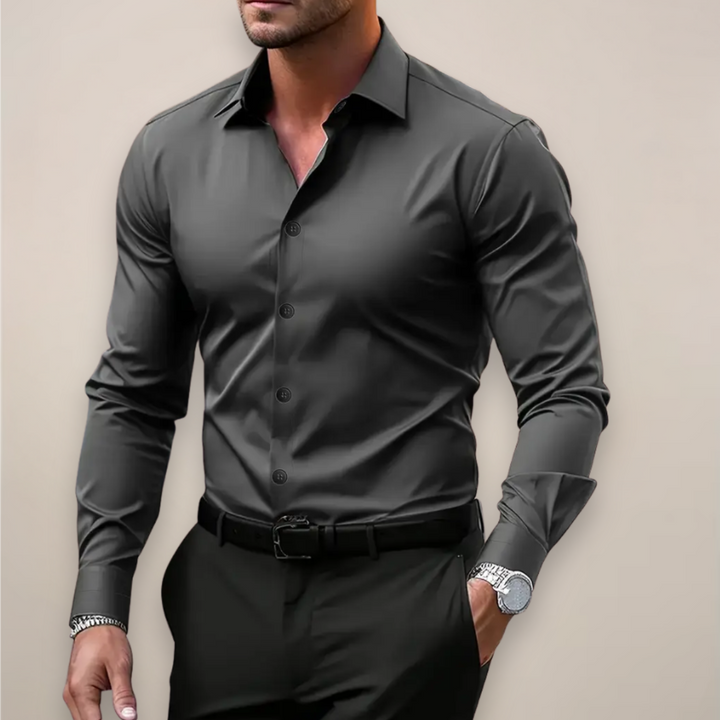 Chemise Boutonnée Stretch pour Homme – Coupe Ajustée Manches Longues