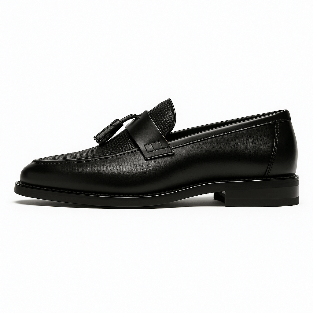 Mocassins Homme Cuir à Pampilles – Enfilage Facile Finition Polie