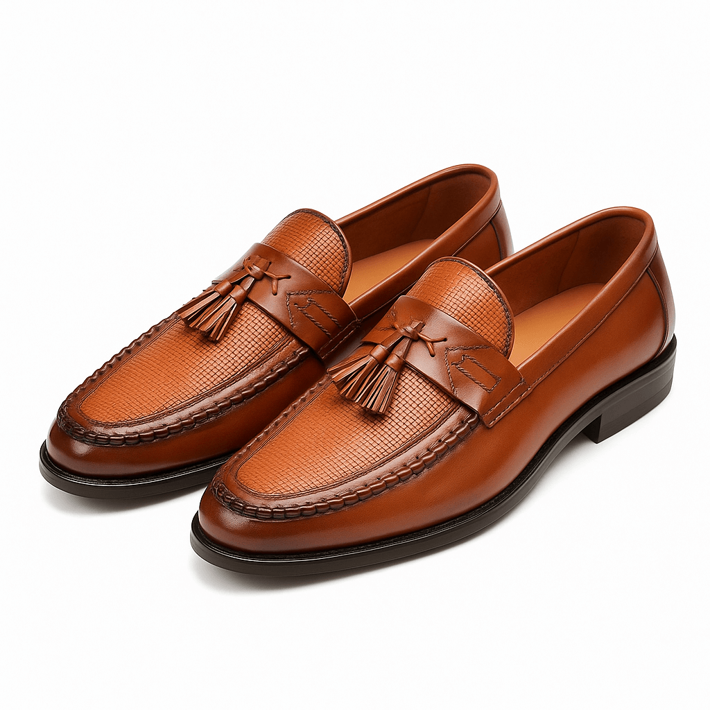 Mocassins Homme Cuir à Pampilles – Enfilage Facile Finition Polie