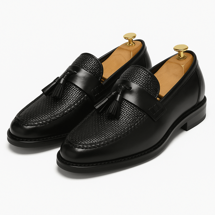 Mocassins Homme Cuir à Pampilles – Enfilage Facile Finition Polie