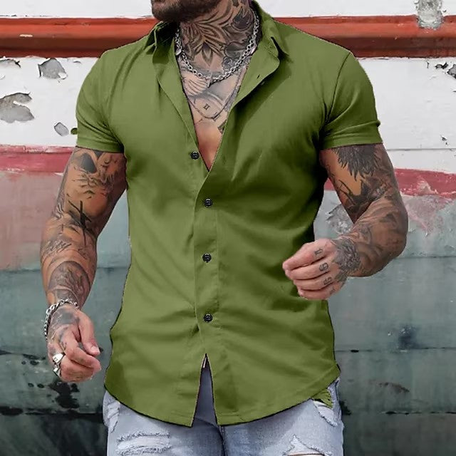 Chemise Homme Tailleur à Manches Courtes – Coupe Slim Stretch Respirante