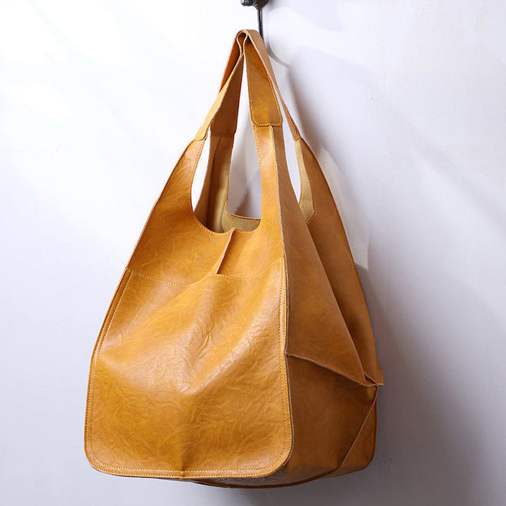 Sac Cabas Femme Oversize en Cuir – Grande Silhouette Souple Port Épaule