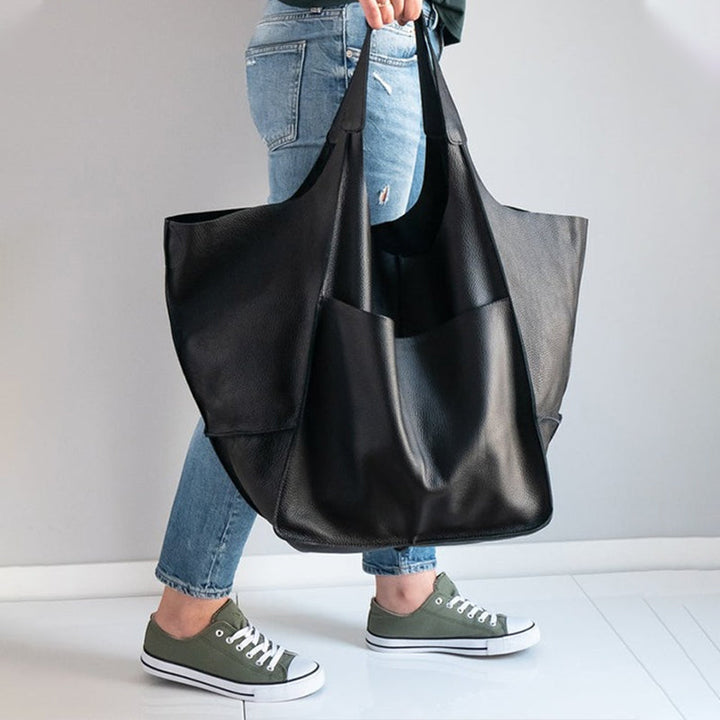 Sac Cabas Femme Oversize en Cuir – Grande Silhouette Souple Port Épaule
