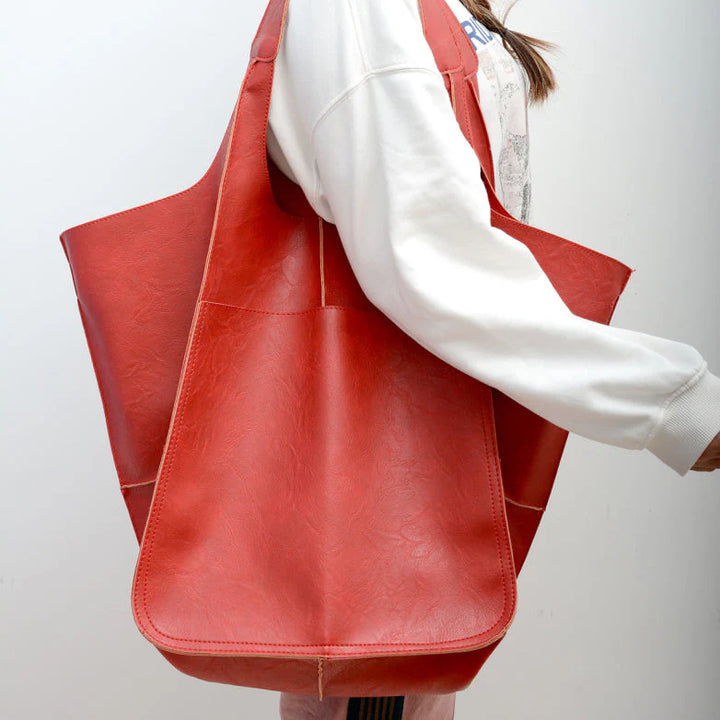 Sac Cabas Femme Oversize en Cuir – Grande Silhouette Souple Port Épaule