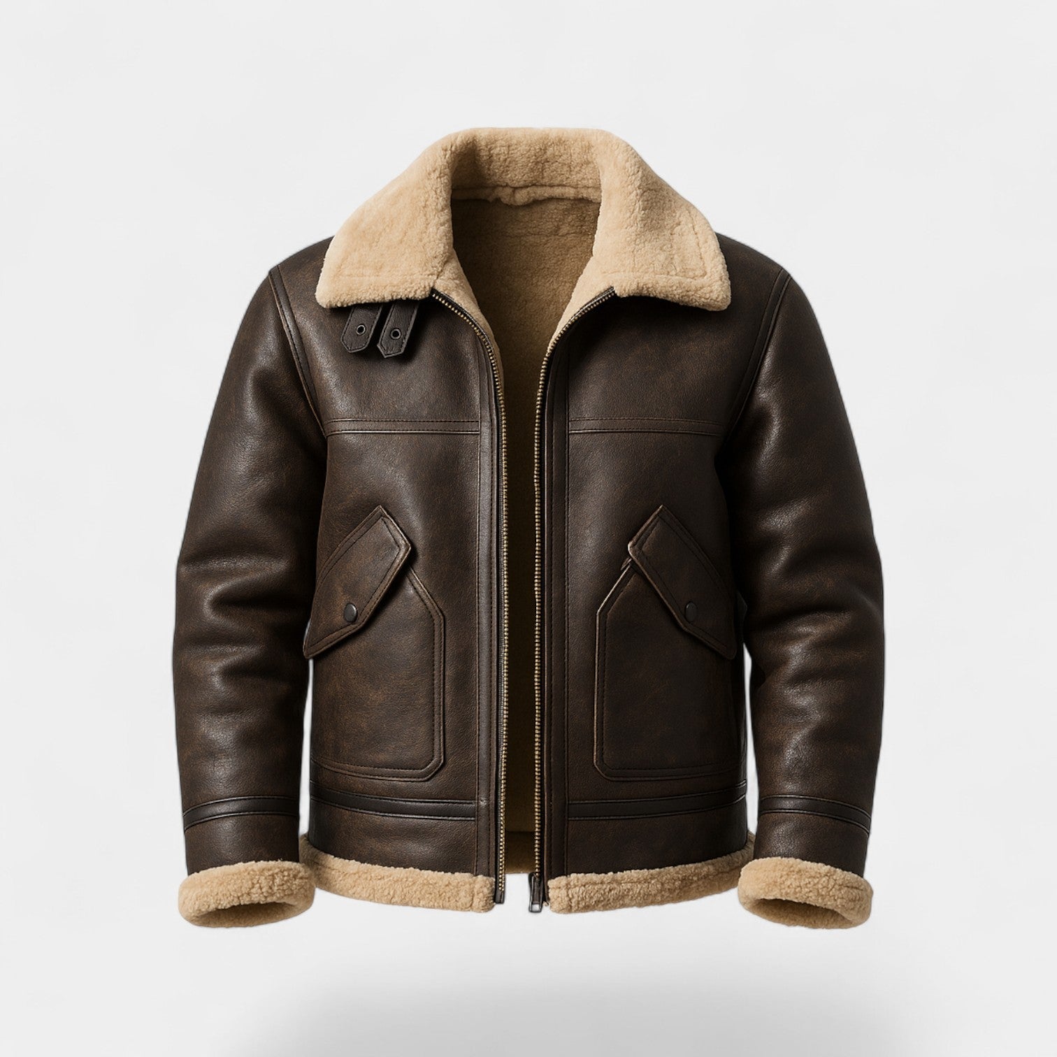 Riche | Veste homme en laine d’agneau doublée polaire simple couche - chaudre, raffinée, silhouette quotidienne