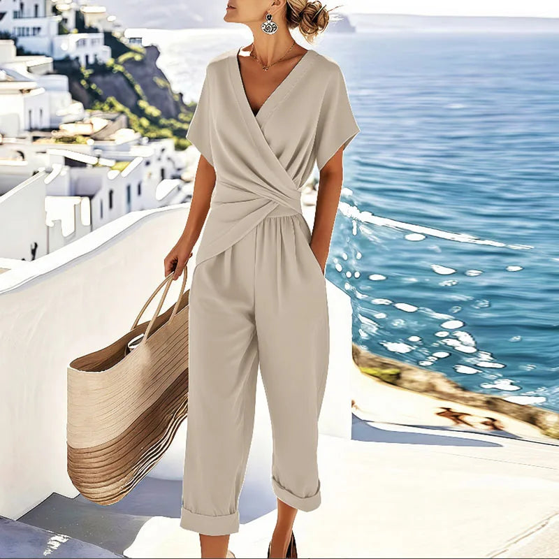 Ensemble Deux Pièces Léger pour Femme – Détail Twist Pantalon Coupe Droite
