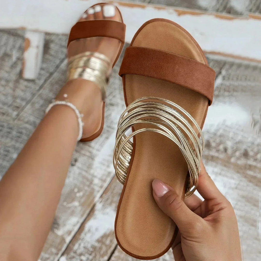 Women's Slide Sandals – Flat, Easy to Slip On, Open-Toe Style