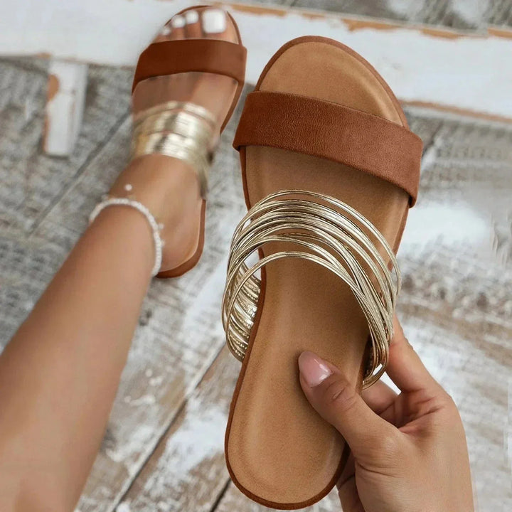 Women's Slide Sandals – Flat, Easy to Slip On, Open-Toe Style