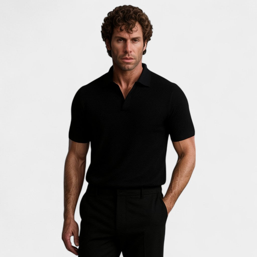 Riche | Cotton Polo Sans Boutons - Élégance Riviera