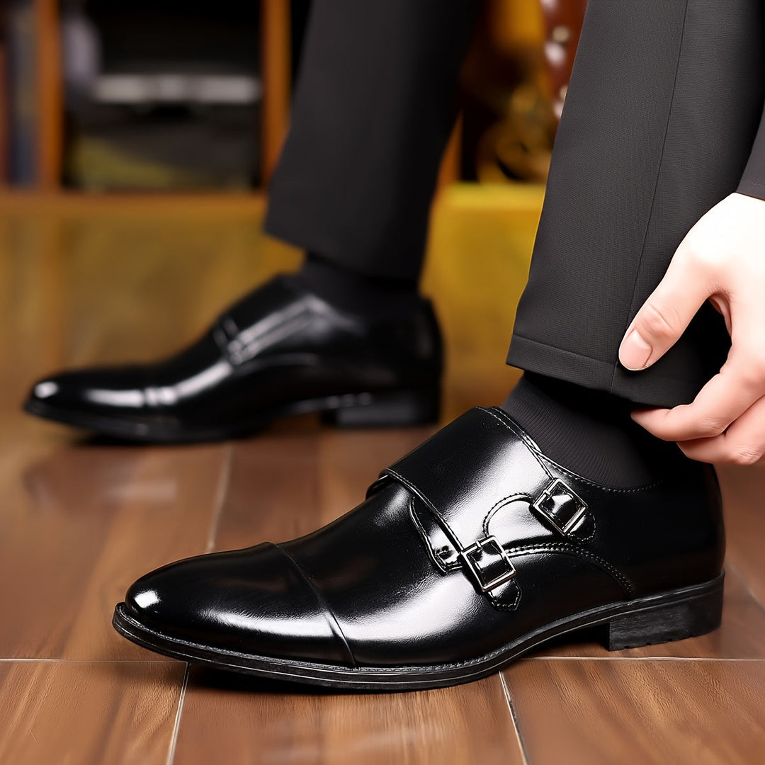 Chaussures Habillées Homme à Double Bride Moine en Cuir – Boucles Formelles Raffinées
