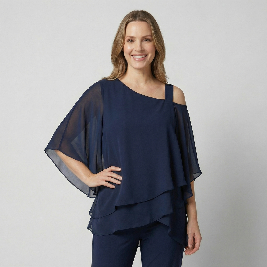 Women's batwing-sleeve top and pants set – Flowing fit