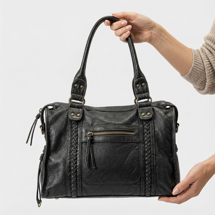 Sac à main femme en cuir véritable – Détail tressé