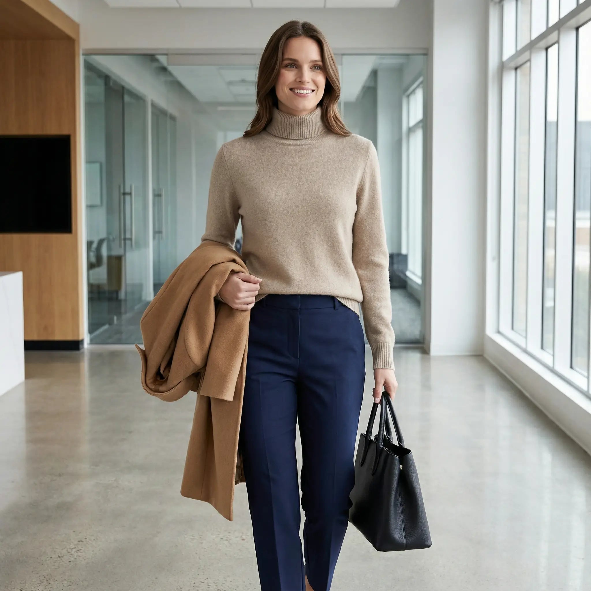 Riche | Pull col roulé femme en laine tricotée