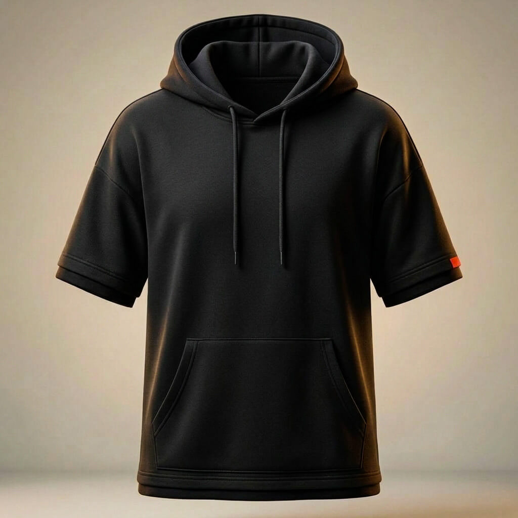 T-Shirt Homme à Capuche en Coton – Coupe Oversize Streetwear Décontractée