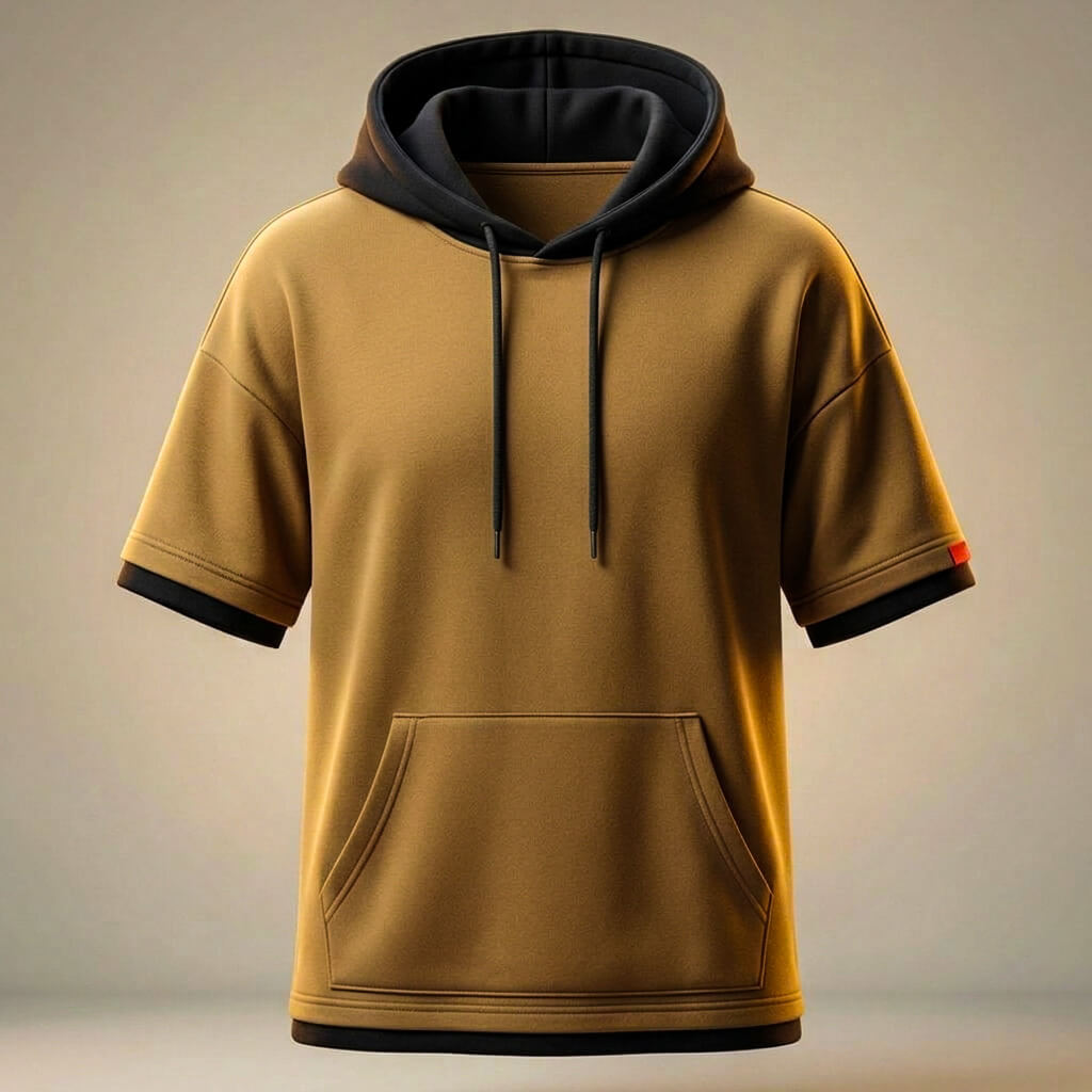 T-Shirt Homme à Capuche en Coton – Coupe Oversize Streetwear Décontractée