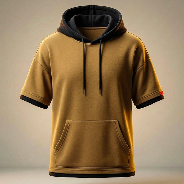 T-Shirt Homme à Capuche en Coton – Coupe Oversize Streetwear Décontractée