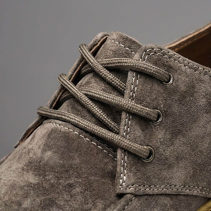 Chaussures casual homme en cuir suédé à lacets – Coupe régulière basse