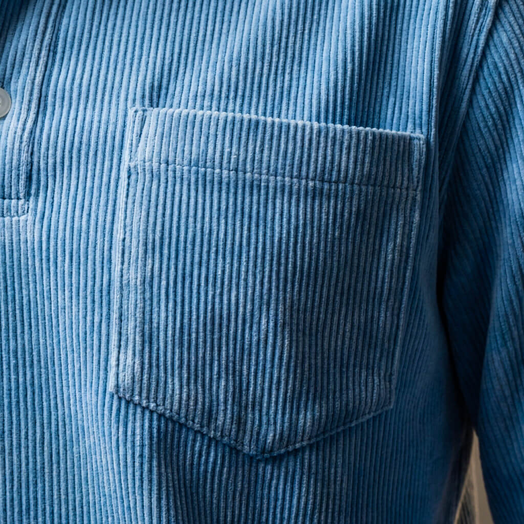 Polo Homme en Velours Côtelé à Manches Longues – Coupe Smart-Casual Décontractée