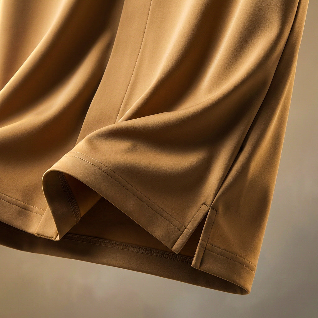 Ensemble homme chemise et pantalon en tissu soyeux – Coupe décontractée