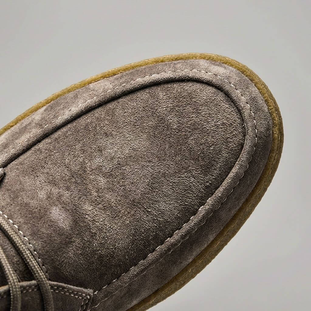Chaussures casual homme en cuir suédé à lacets – Coupe régulière basse