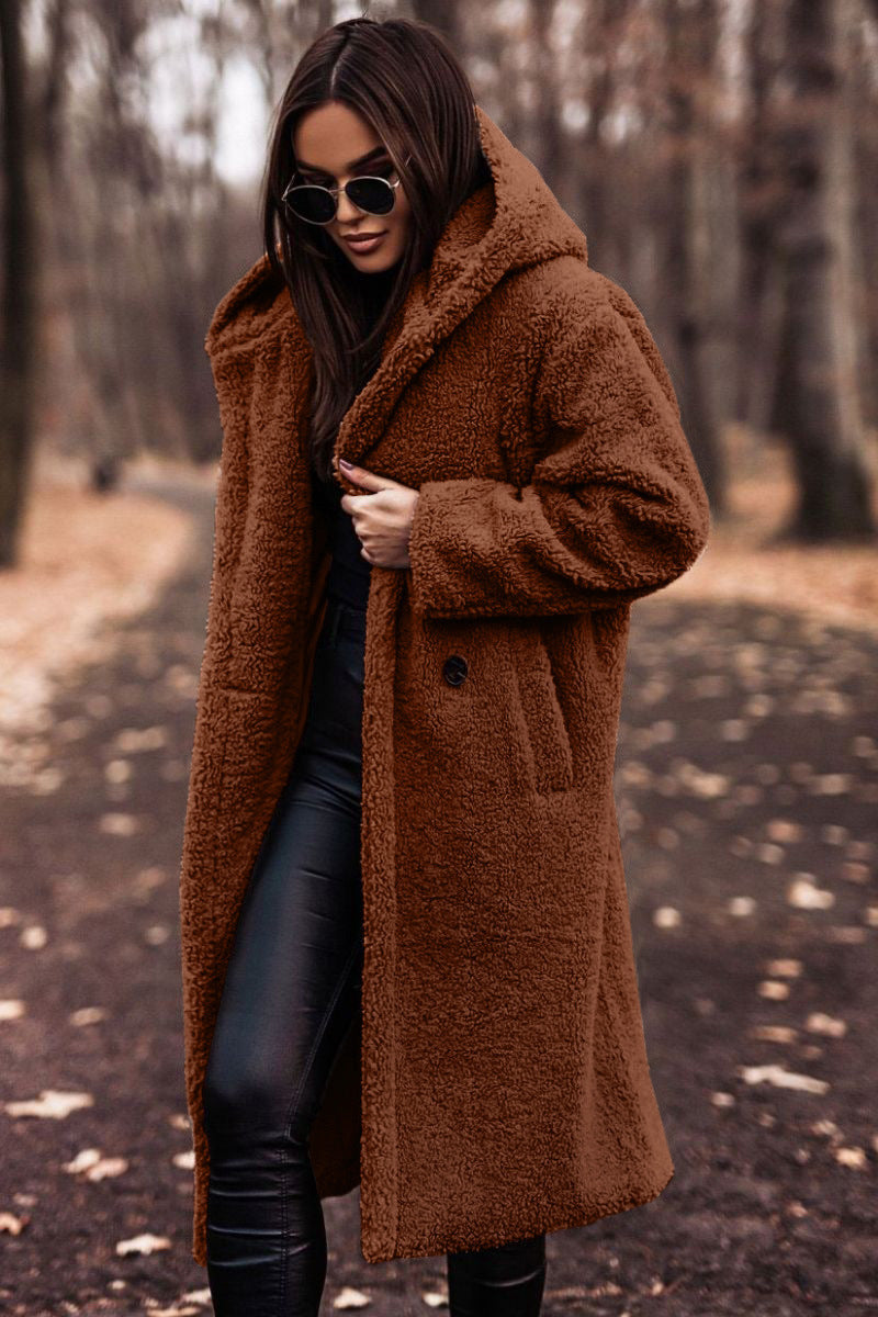Riche | Manteau long femme en fausse fourrure teddy