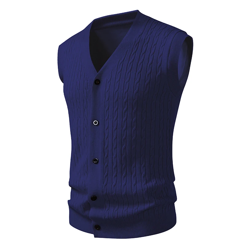 Men's 3-Piece Stretch Knit V-Neck Cardigan – Button-Down Closure