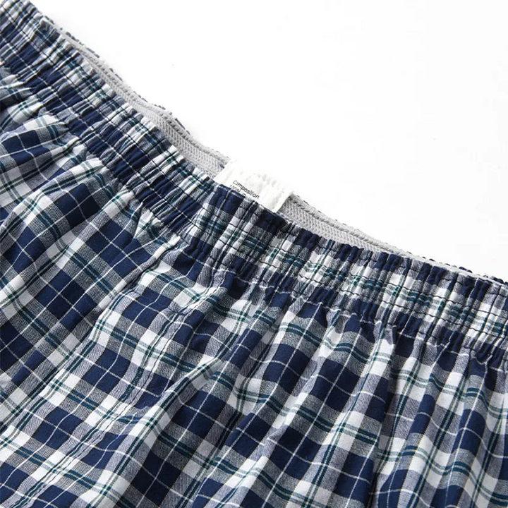 Boxers Homme en Coton Tissé à Carreaux 3-Pack – Confort Respirant