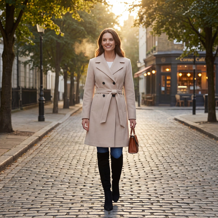 Riche | Long, fitted women's coat in elegant wool
