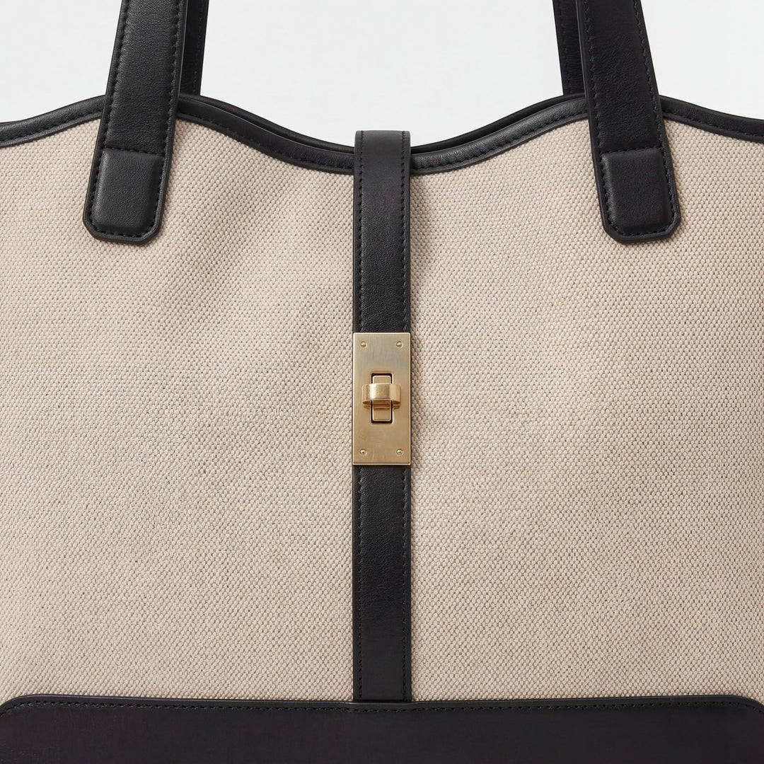 Structured canvas tote bag for women – Large capacity
