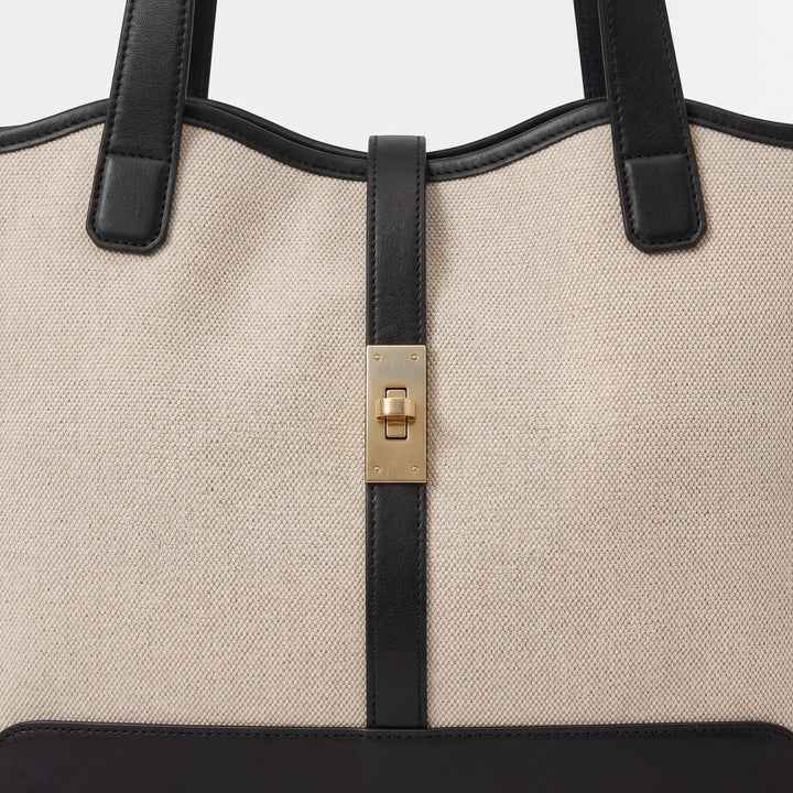 Structured canvas tote bag for women – Large capacity
