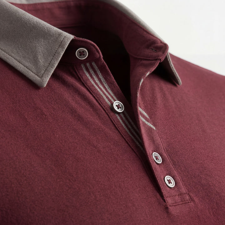 Polo Homme en Coton – Manches Longues Col Classique