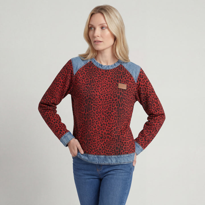 Sweatshirt Femme Col Rond – Coupe Regular Manches Longues | Mélange de Coton