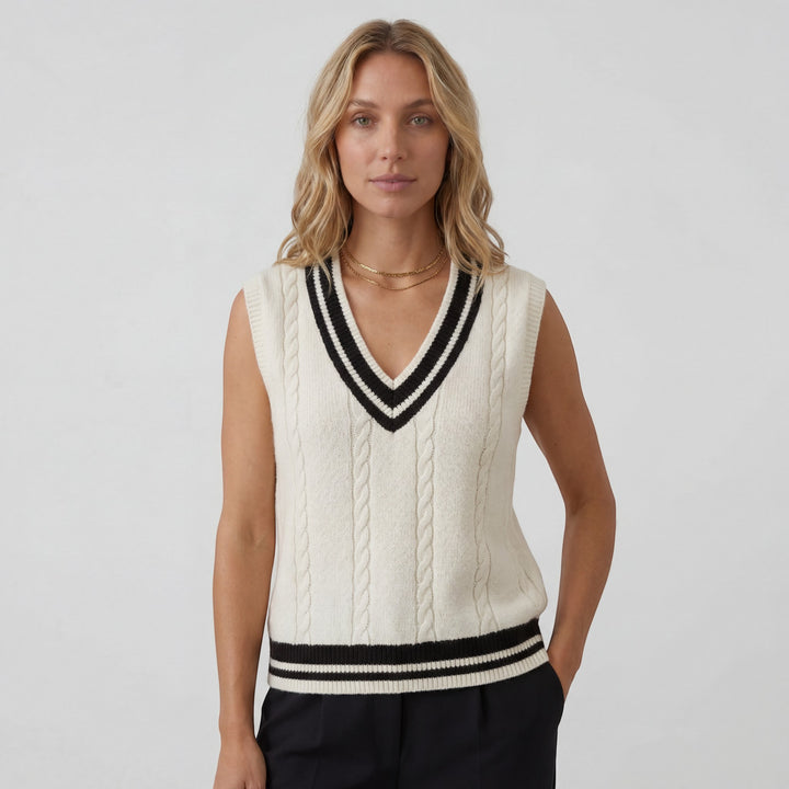 Gilet en maille de coton pour femme – Coupe régulière