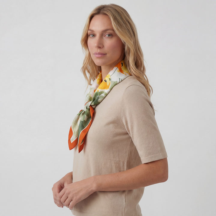 Foulard Carré Femme en Satin de Soie – Écharpe Élégante Polyvalente