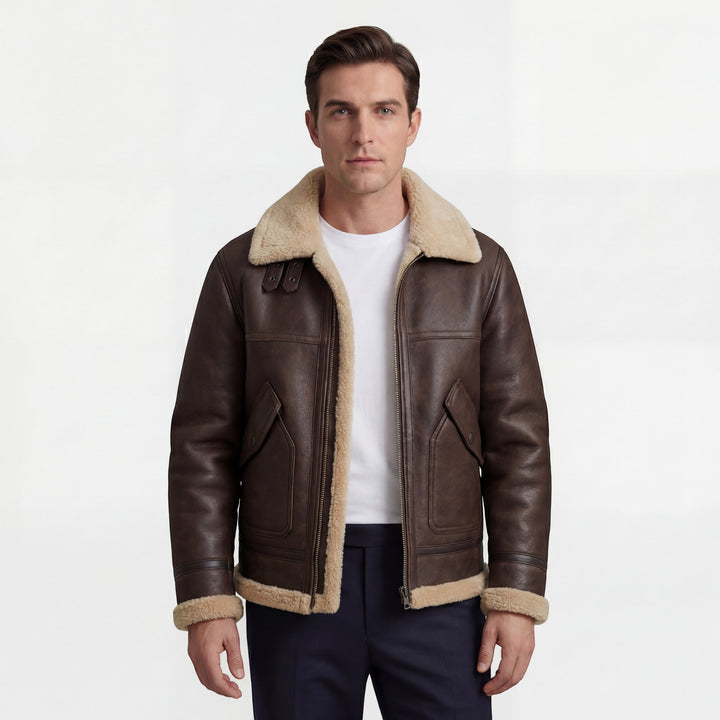 Men's Fleece-Lined Lambswool Jacket – Relaxed Fit