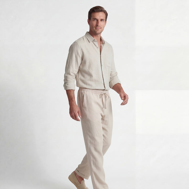 Men's linen shirt and pants set – Long sleeves