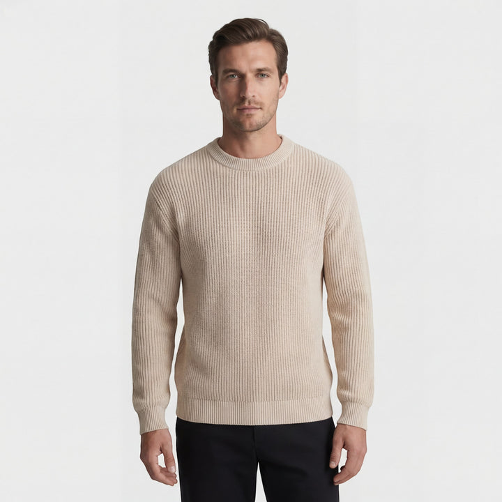 Pull Homme en Maille Épaisse – Coupe Ample Col Rond
