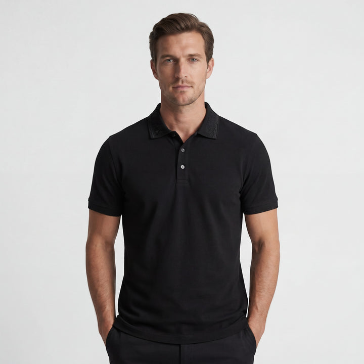 Herren-Polo aus Baumwollstrick – Kurzärmeliges Polo mit Strickoptik