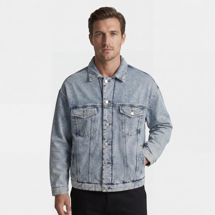 Men's Cotton-Denim Blend Jacket – Relaxed Fit