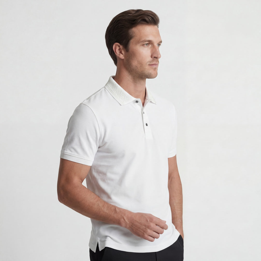 Herren-Polo aus Baumwollstrick – Kurzärmeliges Polo mit Strickoptik