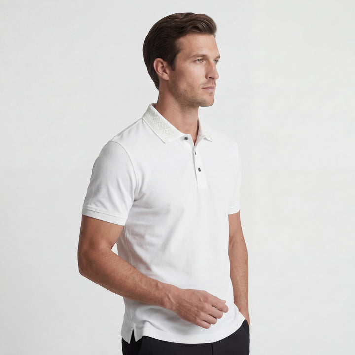 Herren-Polo aus Baumwollstrick – Kurzärmeliges Polo mit Strickoptik