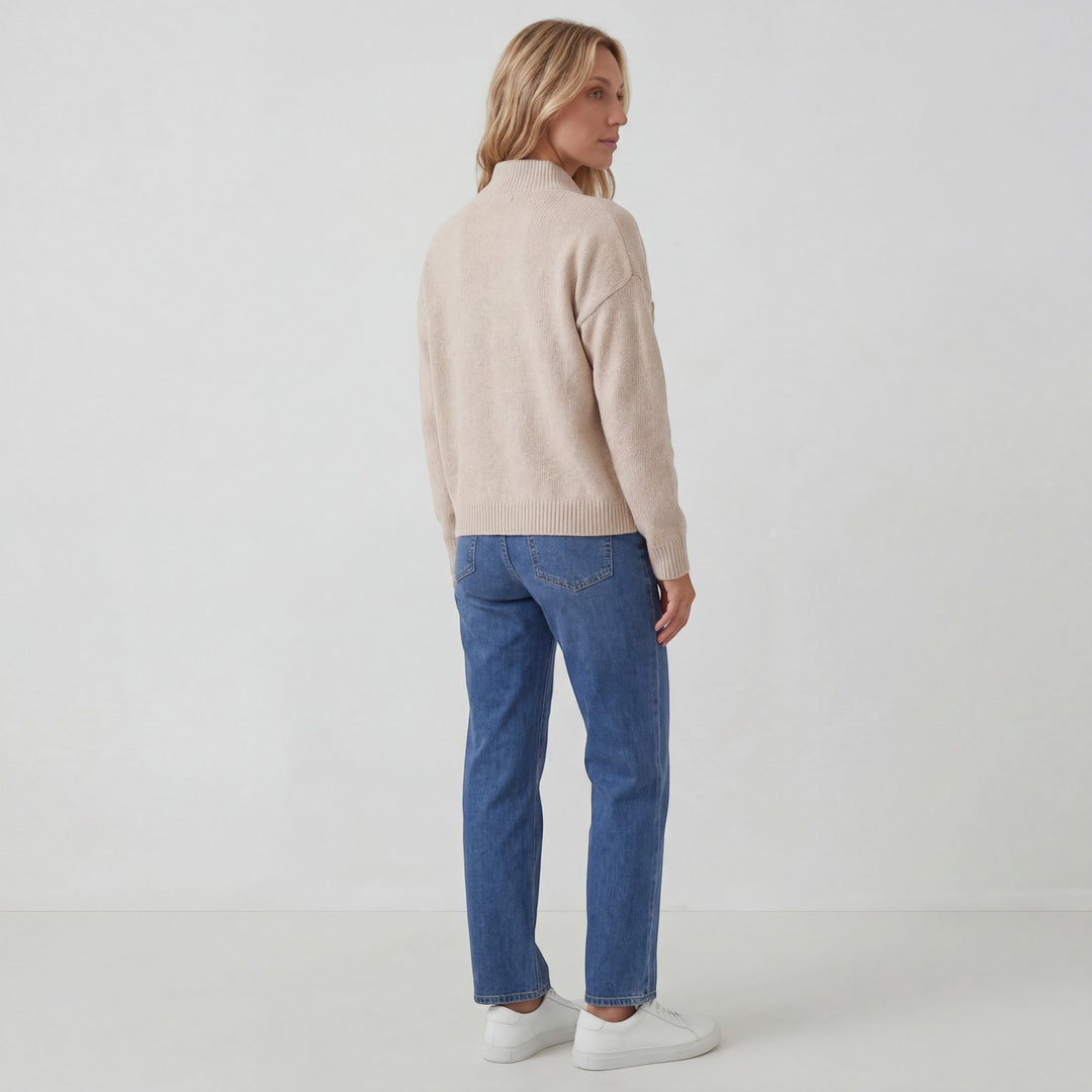 Cardigan Femme Maille Boutonnée – Coupe Ample Manches Longues | Maille Structurée