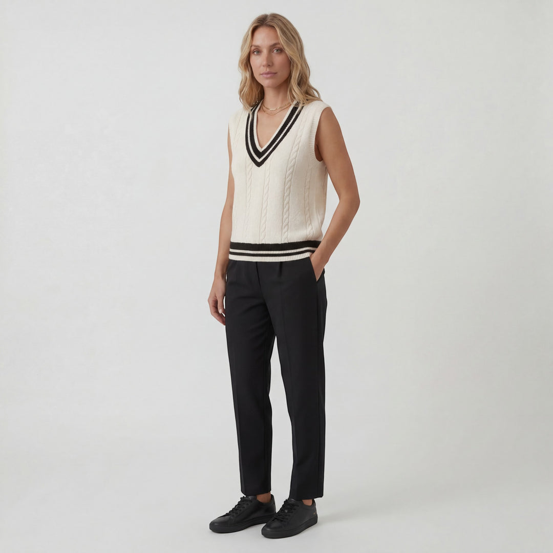Gilet en maille de coton pour femme – Coupe régulière