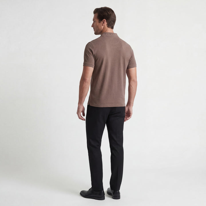 Herren-Polo aus Baumwollstrick – Kurzärmeliges Polo mit Strickoptik