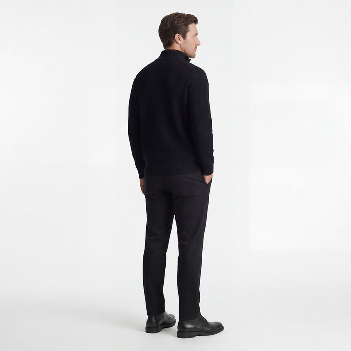Pull Homme en Maille Fine Demi-Zip – Col Montant