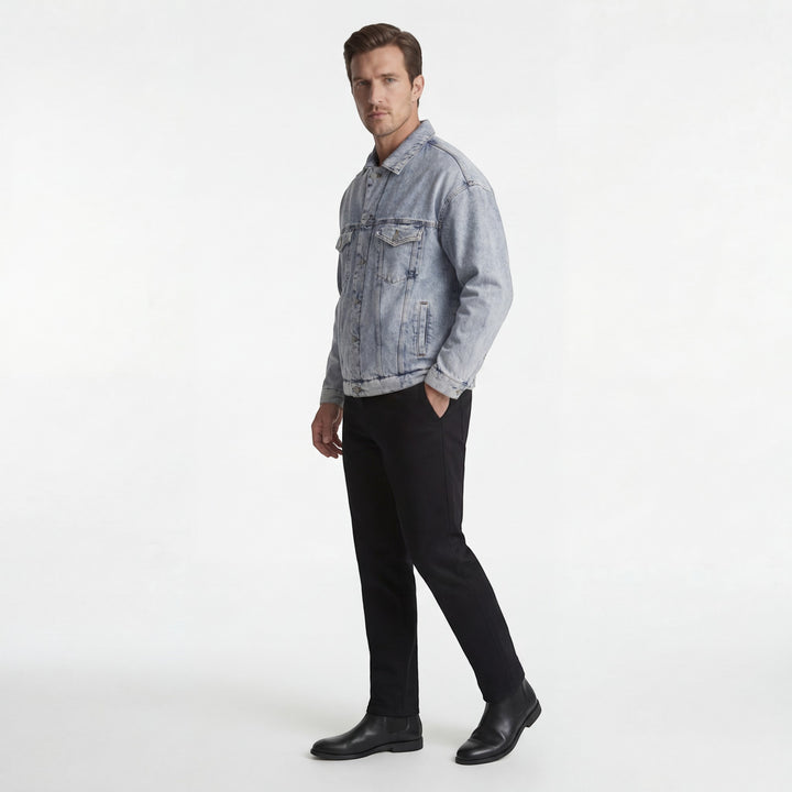 Men's Cotton-Denim Blend Jacket – Relaxed Fit