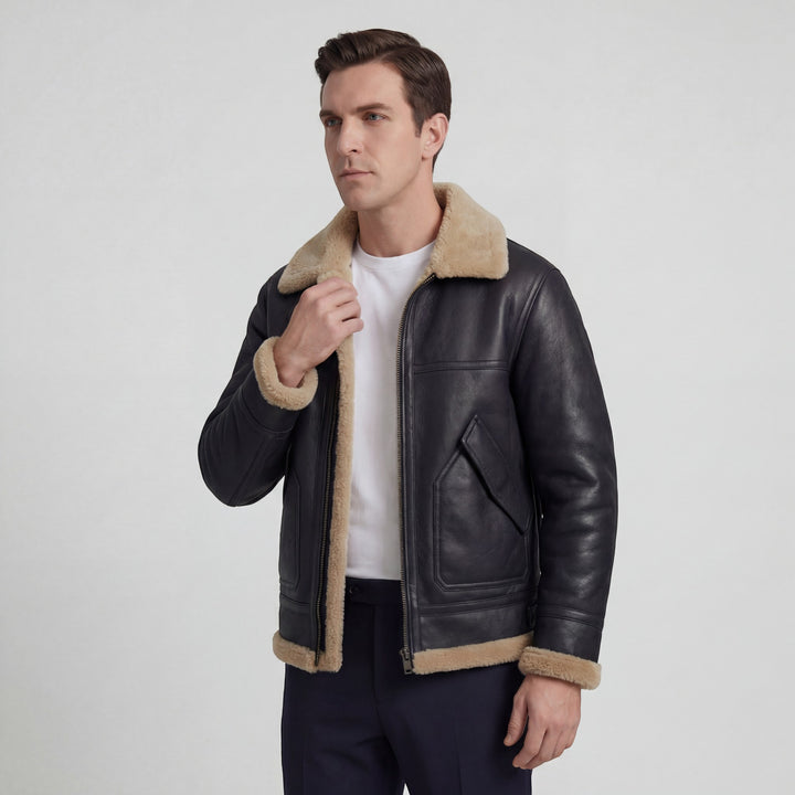 Men's Fleece-Lined Lambswool Jacket – Relaxed Fit